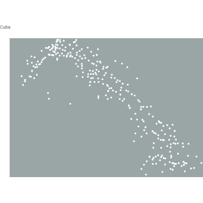 Example of geocoding with rectangle geometry: Cuba